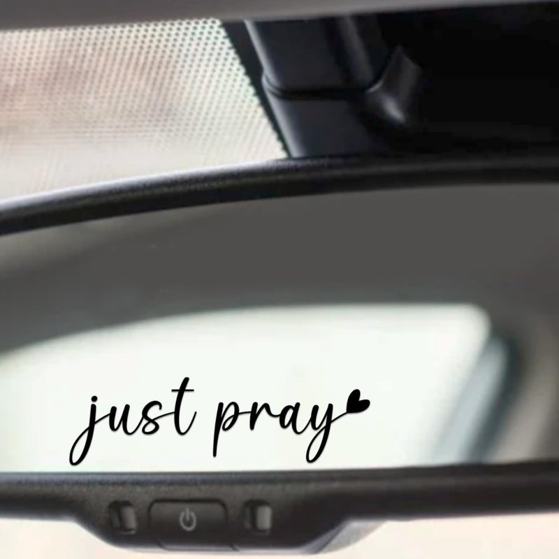 Hangwoous 3X Just Pray Jesus Stickers for Cars - Vinyl Christian Sticker for Rearview Mirror, Laptop, Water Bottle - Christian, Jesus Car Decal - Religious Car Stickers and Decals - Resist Sticker for Cars - Image 1